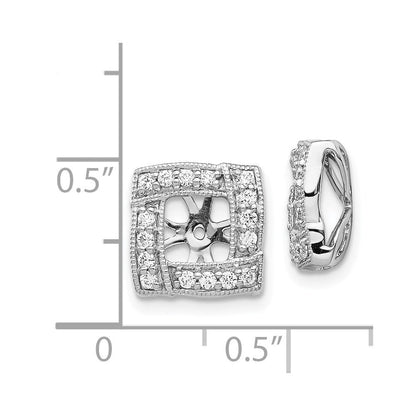 14K Weißgold Diamant Quadratisch Ohrring Jacken