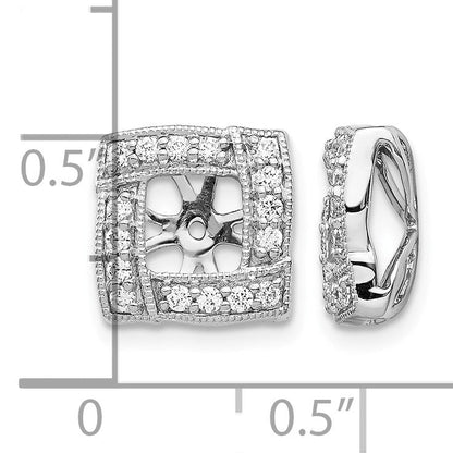 14K Weißgold Ohrring-Jacket mit 0,33 ct. im Labor gezüchteten Diamanten VS/SI+ G+ mit 4,5 mm