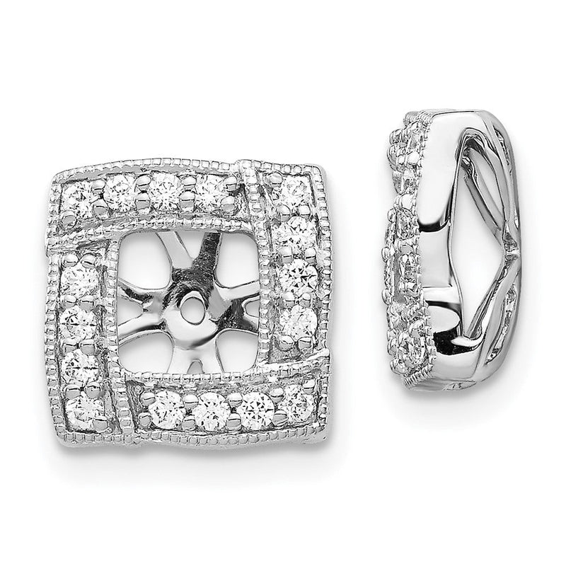 14K Weißgold Ohrring-Jacket mit 0,33 ct. im Labor gezüchteten Diamanten VS/SI+ G+ mit 4,5 mm