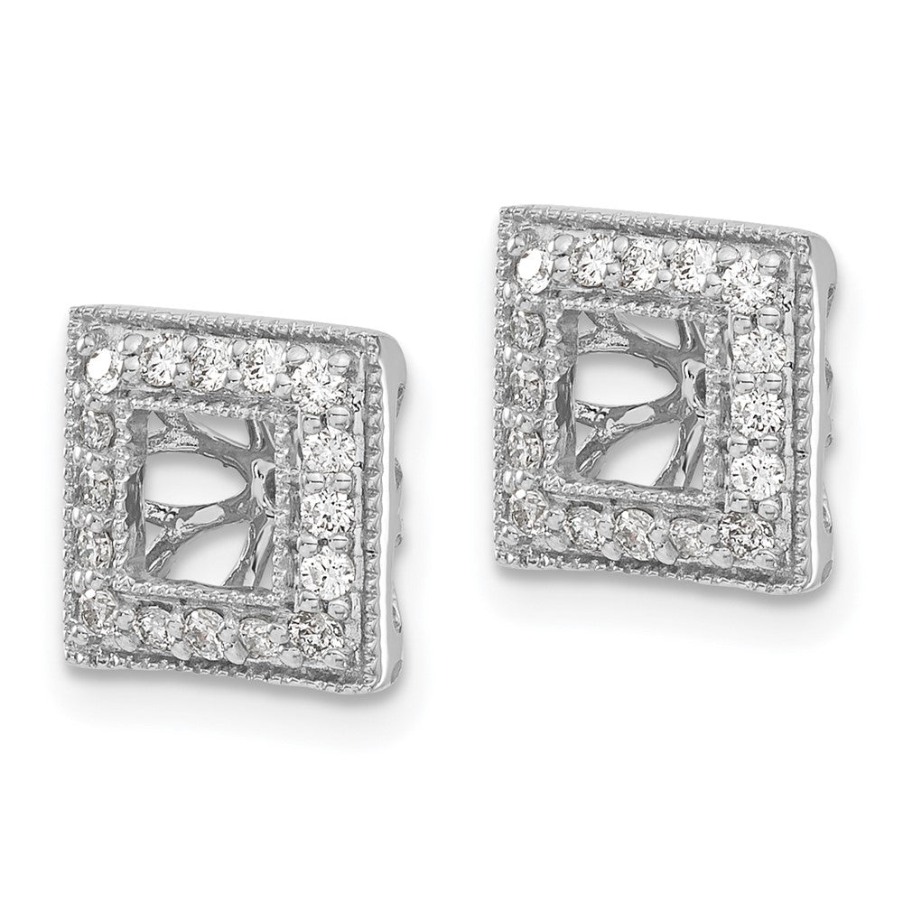 14K Weißgold Ohrring-Jacket mit 4 mm und im Labor gezüchteten Diamanten, 0,33 ct., VS/SI+ G+