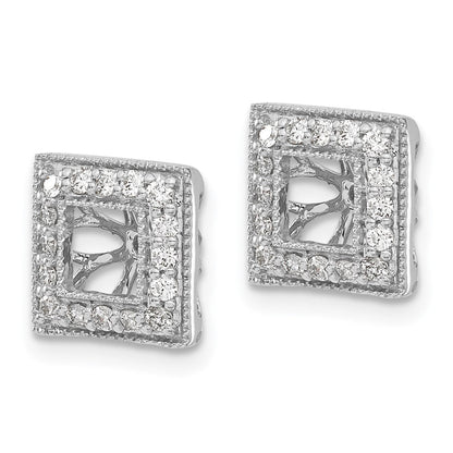 14K Weißgold Ohrring-Jacket mit 4 mm und im Labor gezüchteten Diamanten, 0,33 ct., VS/SI+ G+