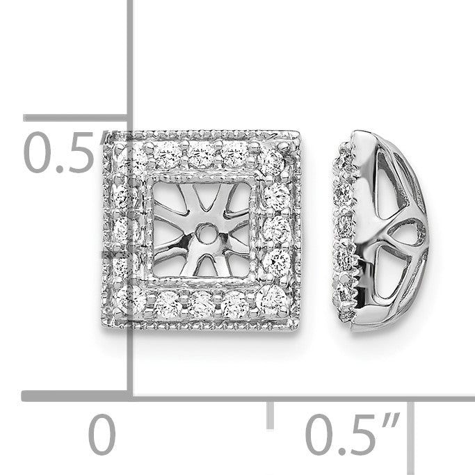 14K Weißgold Ohrring-Jacket mit 4 mm und im Labor gezüchteten Diamanten, 0,33 ct., VS/SI+ G+