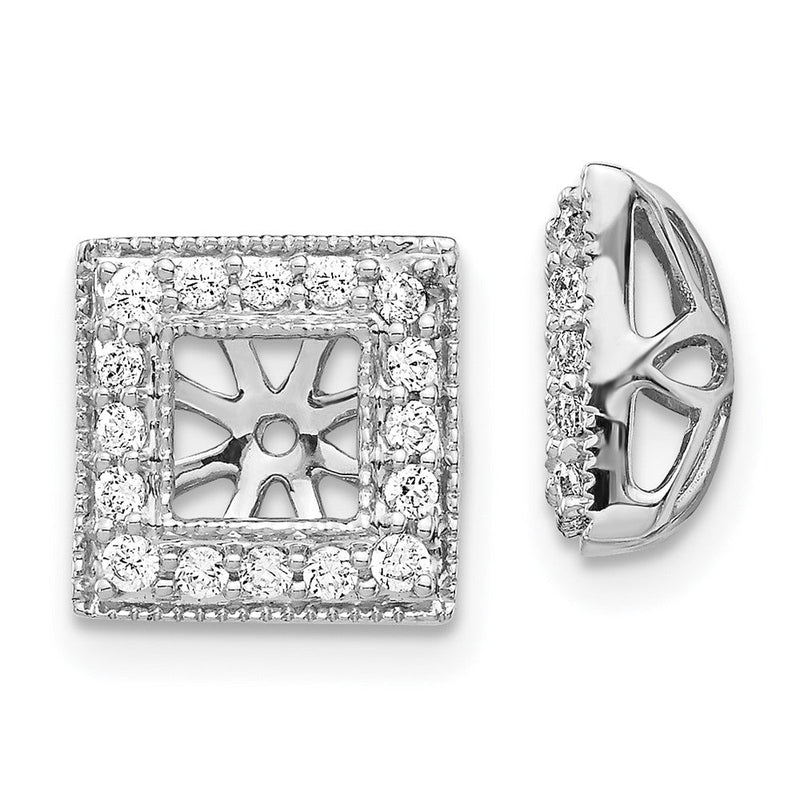 14K Weißgold Ohrring-Jacket mit 4 mm und im Labor gezüchteten Diamanten, 0,33 ct., VS/SI+ G+