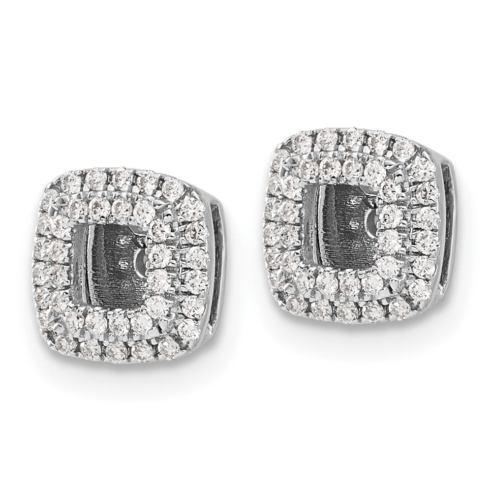 14K Weißgold Diamant Quadratisch Ohrring Jacken
