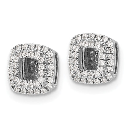 14K Weißgold Diamant Quadratisch Ohrring Jacken