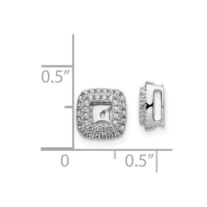 14K Weißgold Diamant Quadratisch Ohrring Jacken