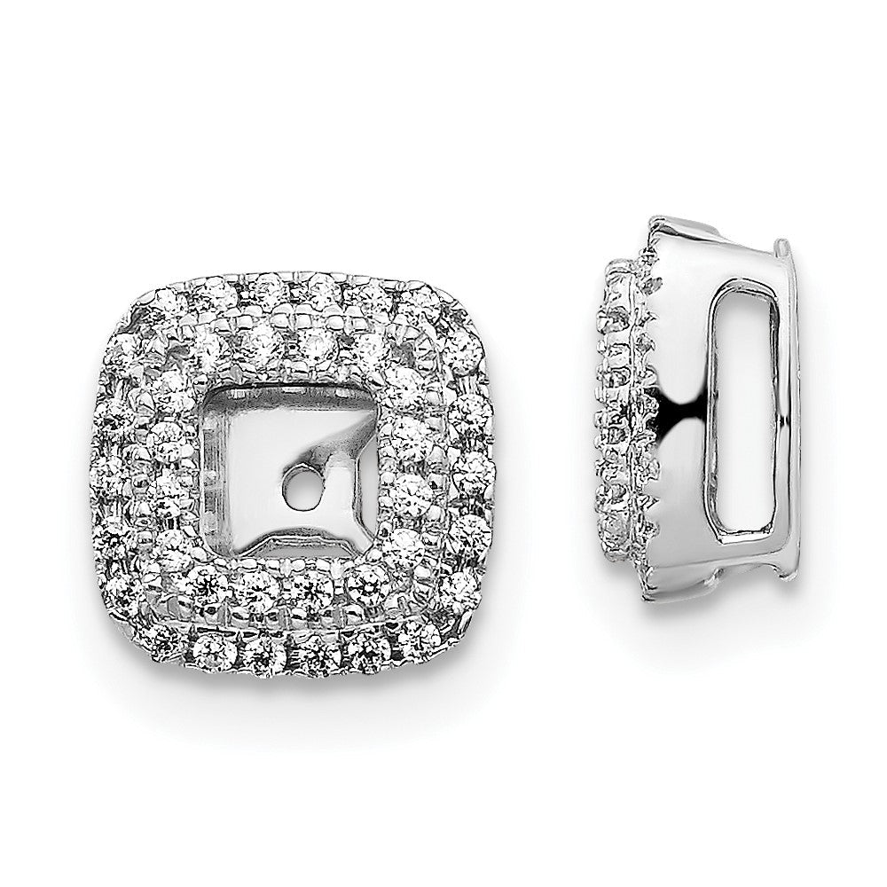 14K Weißgold Diamant Quadratisch Ohrring Jacken