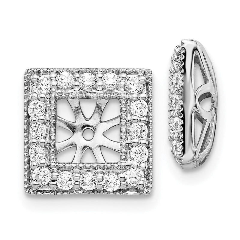 14K Weißgold Ohrring-Jacket mit 0,5 ct. laborgezüchteten Diamanten VS/SI+ G+, 4,75 mm