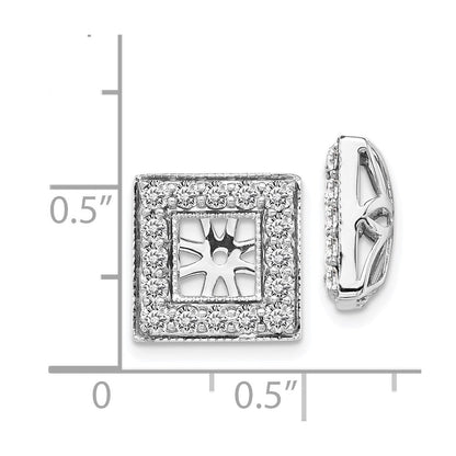 14K Weißgold Diamant Quadratisch Jacke Ohrringe