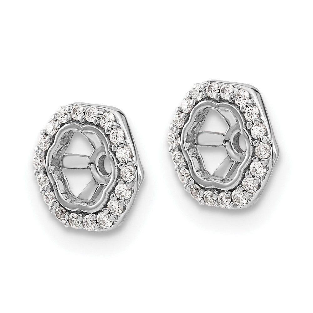 10K Weißgold Hexagon Diamant Ohrring Jacken