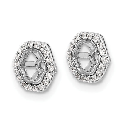 10K Weißgold Hexagon Diamant Ohrring Jacken