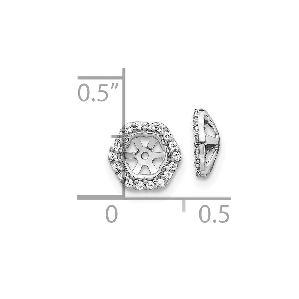 10K Weißgold Hexagon Diamant Ohrring Jacken