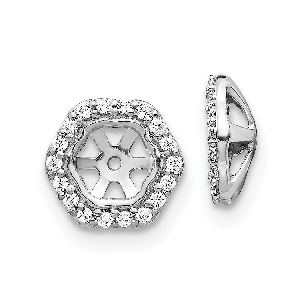 10K Weißgold Hexagon Diamant Ohrring Jacken