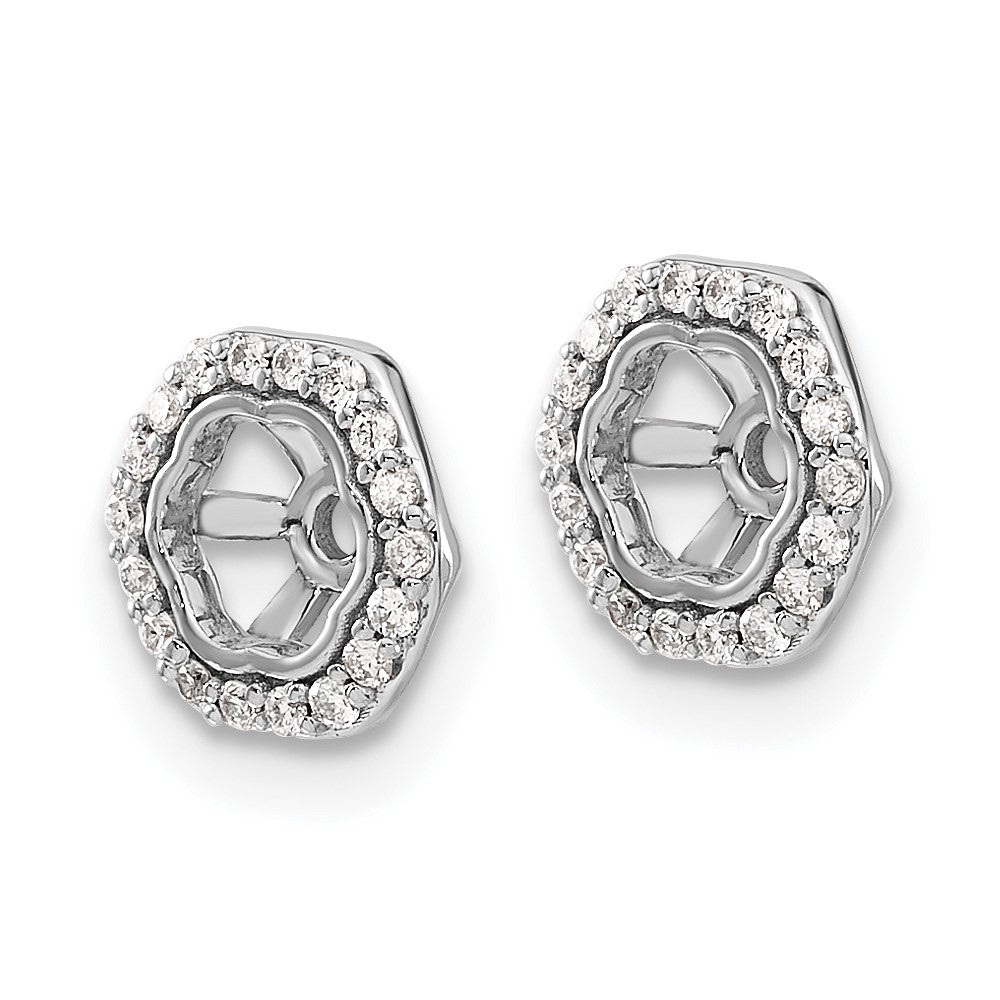 14K Weißgold Hexagon Diamant Ohrring Jacken