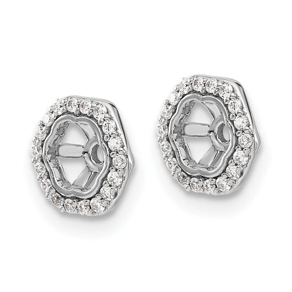 14K Weißgold Hexagon Diamant Ohrring Jacken