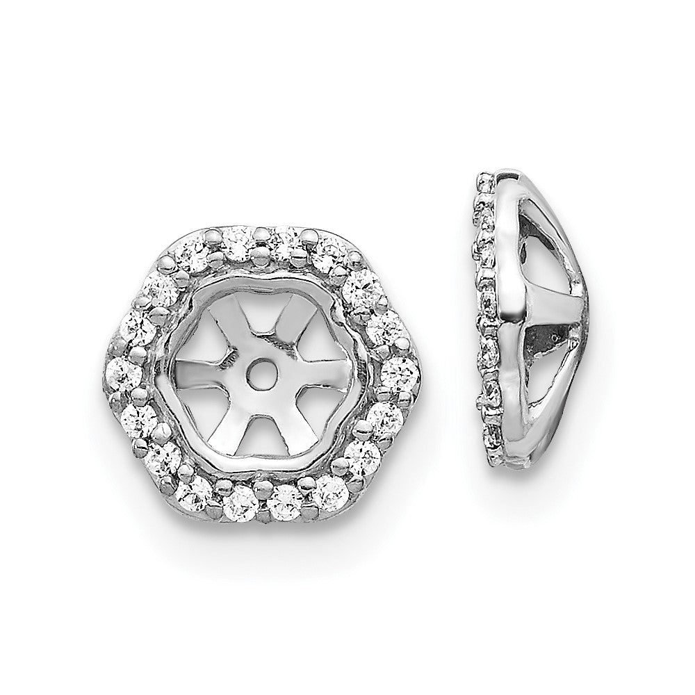 14K Weißgold Hexagon Diamant Ohrring Jacken