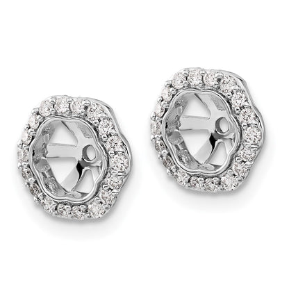 14K Weißgold Ohrring-Jacket mit 5 mm und 0,25 ct. im Labor gezüchteten Diamanten, VS/SI+ G+