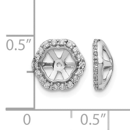 14K Weißgold Ohrring-Jacket mit 5 mm und 0,25 ct. im Labor gezüchteten Diamanten, VS/SI+ G+