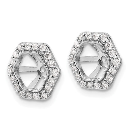 10K Weißgold Diamant Ohrring Jacken