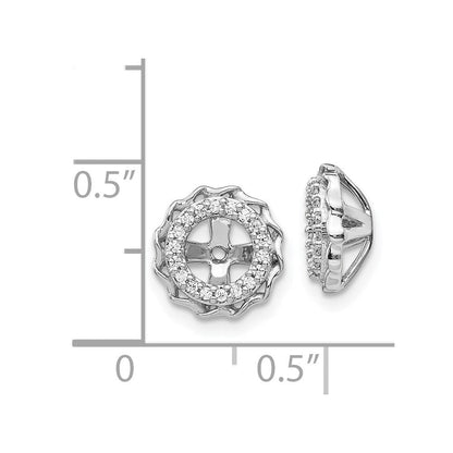 14K Weißgold Gedreht Kante Diamant Ohrring Jacken