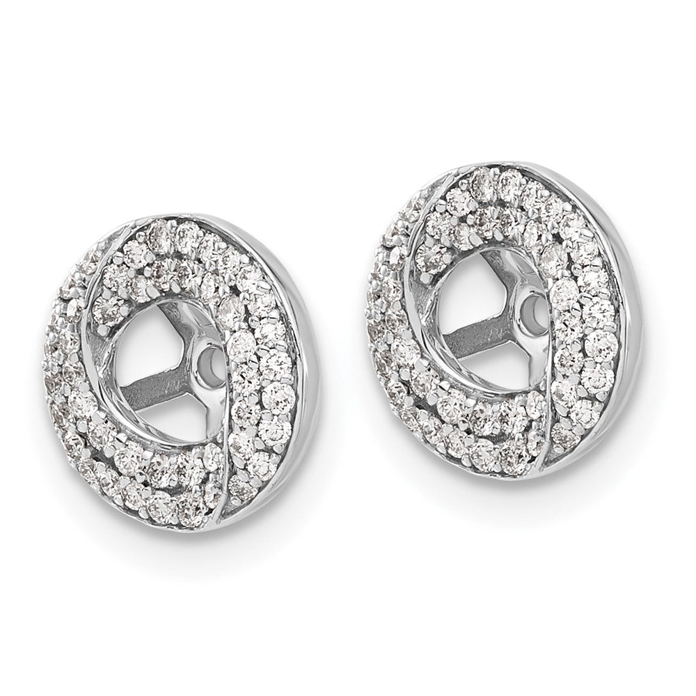 14K Weißgold Diamant Rund Ohrring Jacken