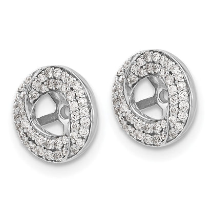 14K Weißgold Diamant Rund Ohrring Jacken