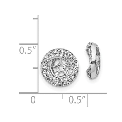 14K Weißgold Diamant Rund Ohrring Jacken