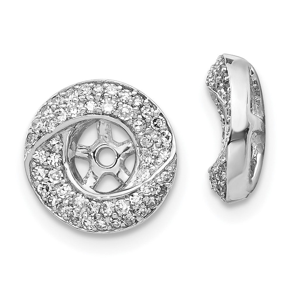 14K Weißgold Diamant Rund Ohrring Jacken