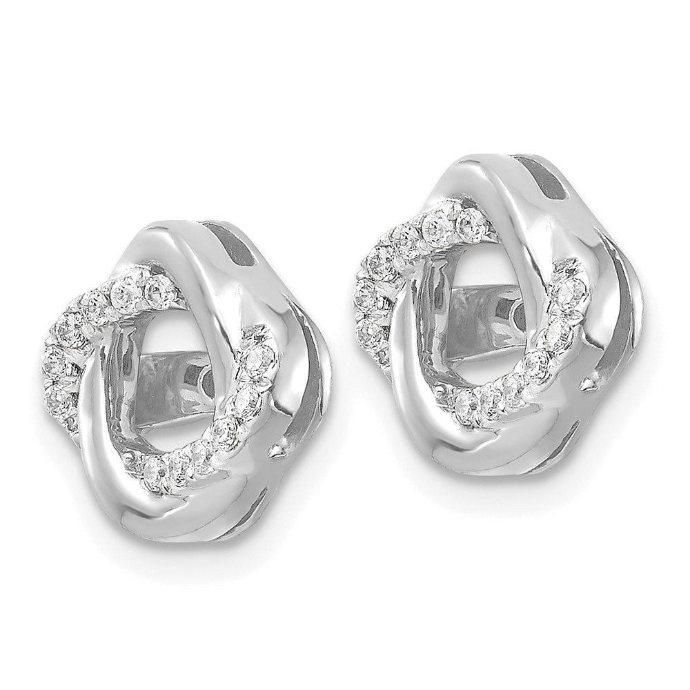 14K Weißgold Diamant Jacke Ohrringe