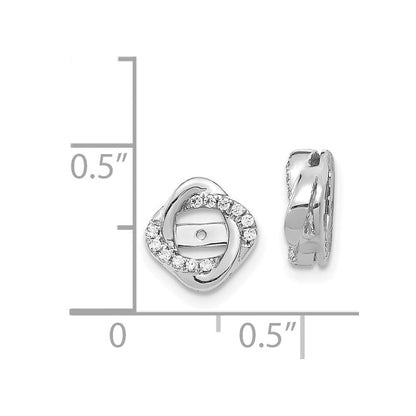 14K Weißgold Diamant Jacke Ohrringe