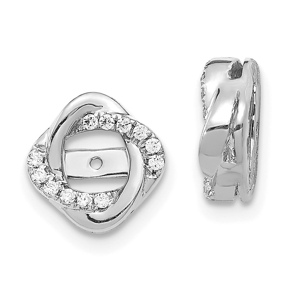 14K Weißgold Diamant Jacke Ohrringe