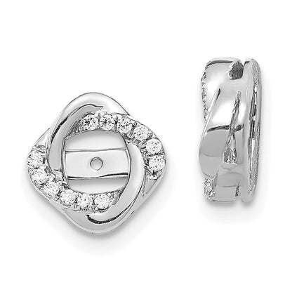 14K Weißgold Diamant Jacke Ohrringe