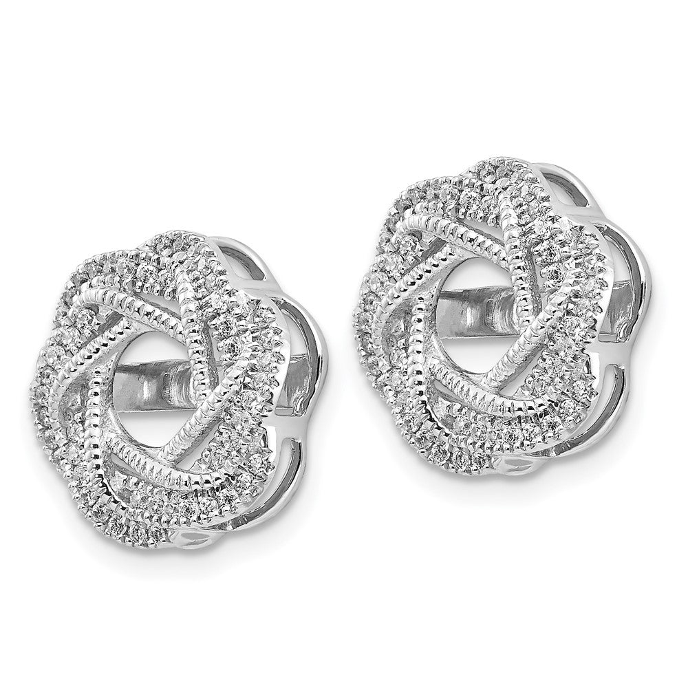 14K Weißgold Diamant Jacke Ohrringe