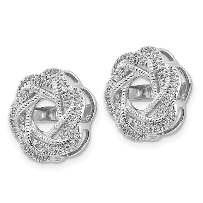14K Weißgold Diamant Jacke Ohrringe