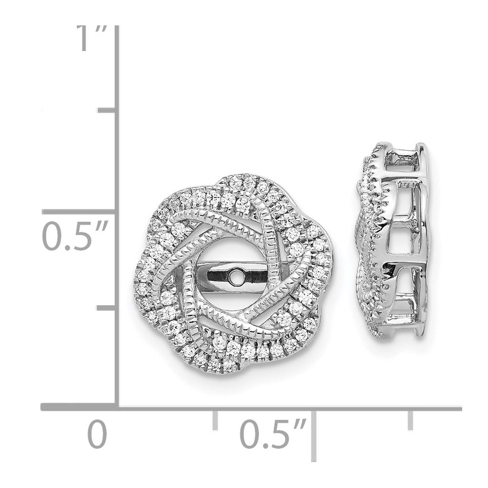 14K Weißgold Diamant Jacke Ohrringe
