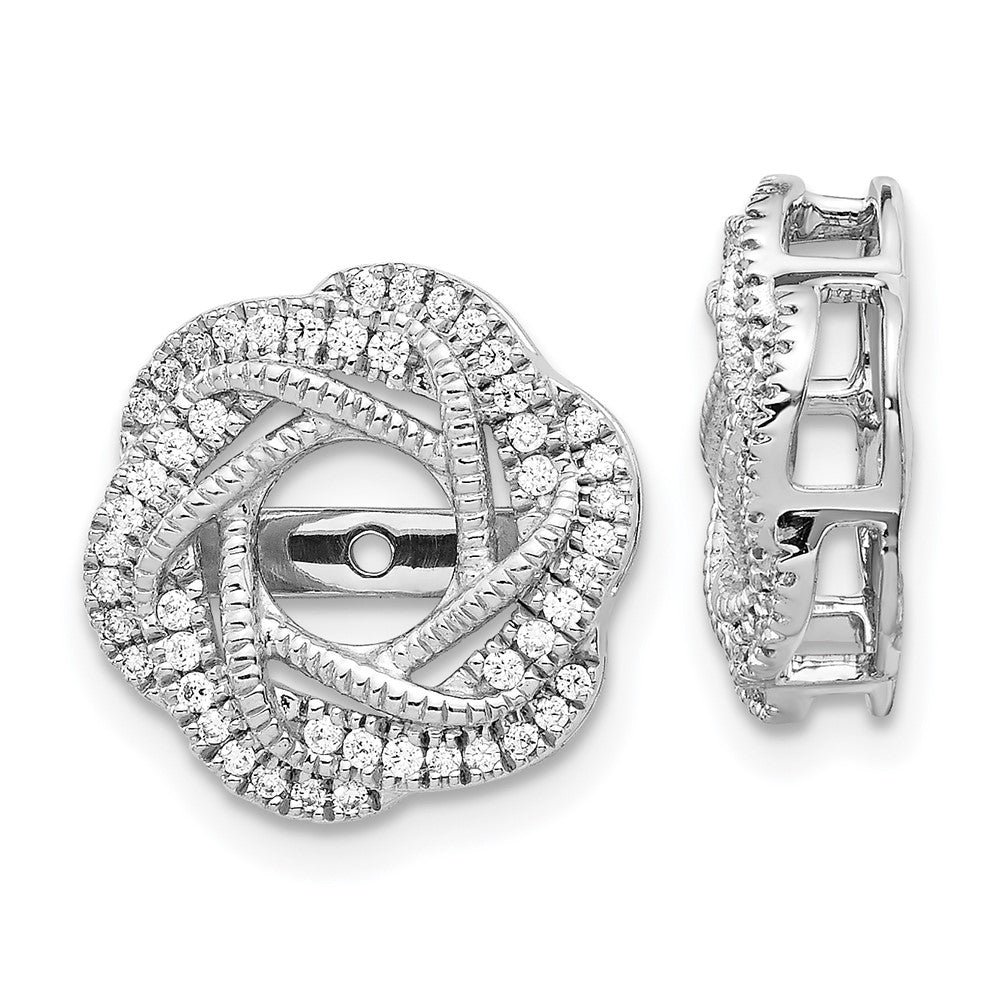 14K Weißgold Diamant Jacke Ohrringe