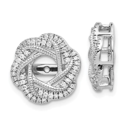 14K Weißgold Diamant Jacke Ohrringe