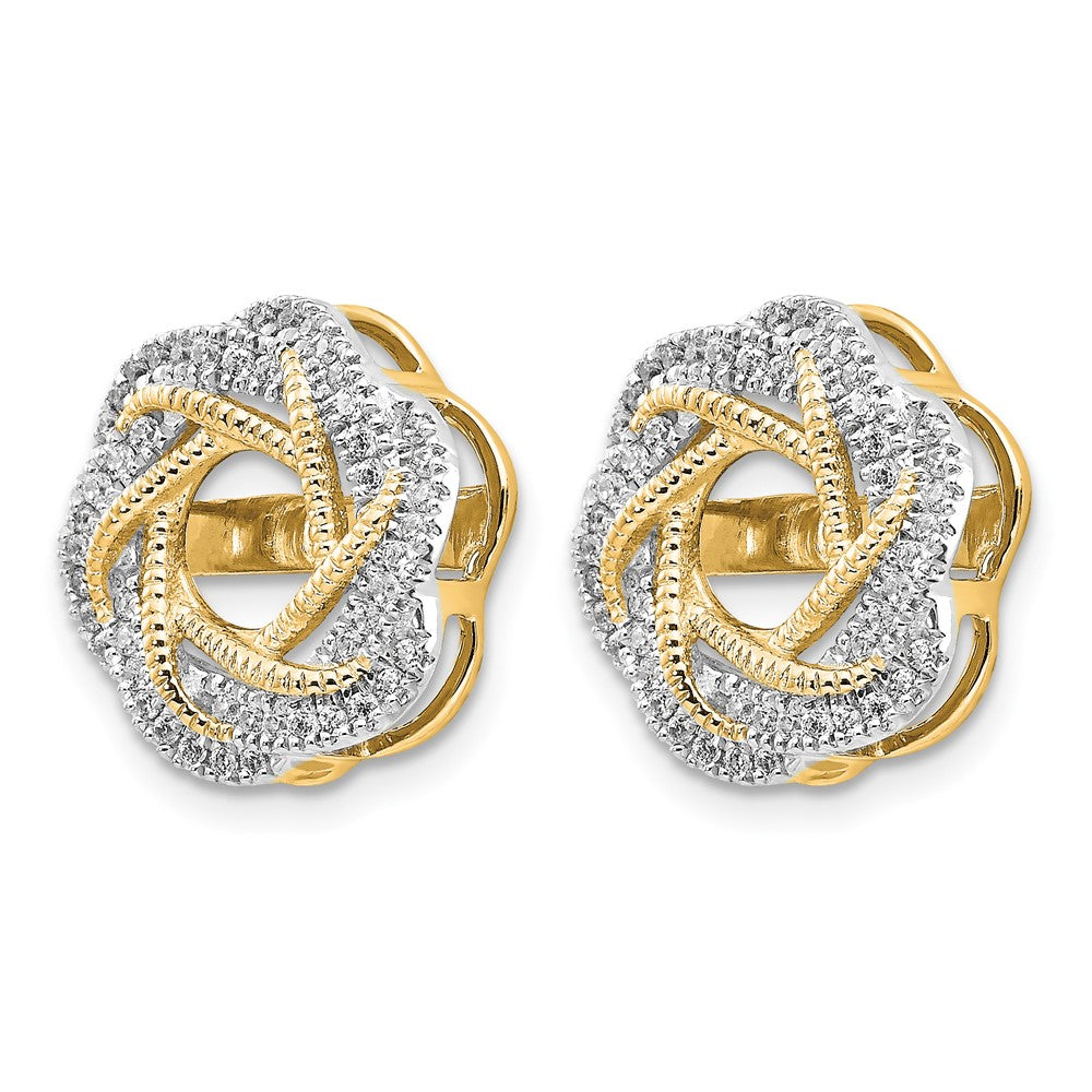 14K Gelbgold Diamant Jacke Ohrringe