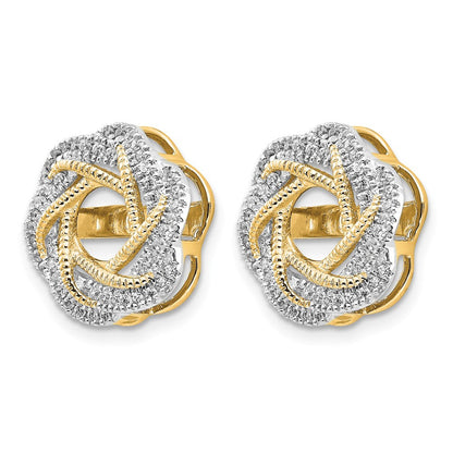 14K Gelbgold Diamant Jacke Ohrringe