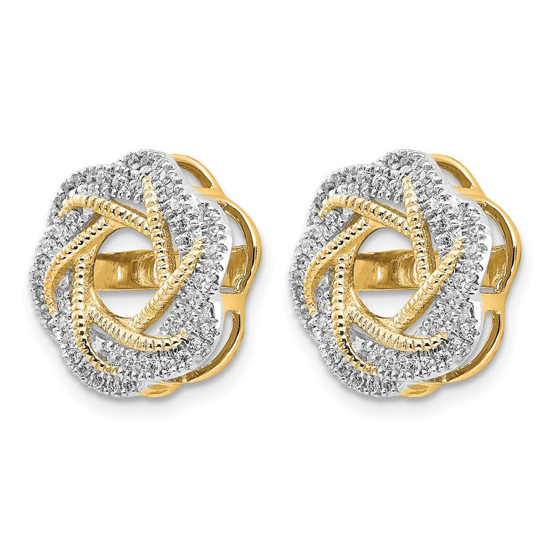 14K Gelbgold Diamant Jacke Ohrringe