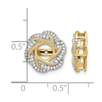 14K Gelbgold Diamant Jacke Ohrringe