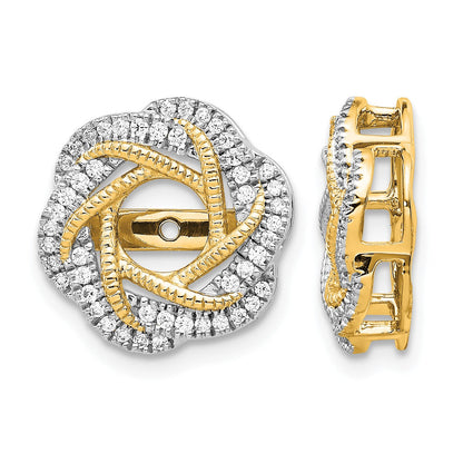 14K Gelbgold Diamant Jacke Ohrringe