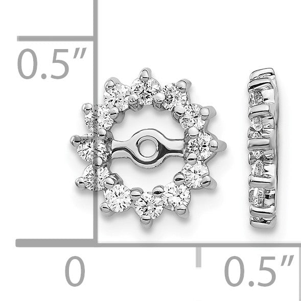 14K Weißgold Ohrring-Jacket mit 0,5 ct. laborgezüchteten Diamanten VS/SI+ G+ und 5 mm Öffnung
