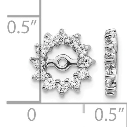 14K Weißgold Ohrring-Jacket mit 0,5 ct. laborgezüchteten Diamanten VS/SI+ G+ und 5 mm Öffnung