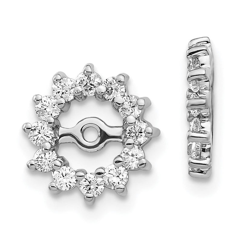14K Weißgold Ohrring-Jacket mit 0,5 ct. laborgezüchteten Diamanten VS/SI+ G+ und 5 mm Öffnung