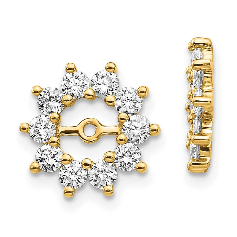 14K Gelbgold Aa Fantasie Diamant Ohrring Jacke
