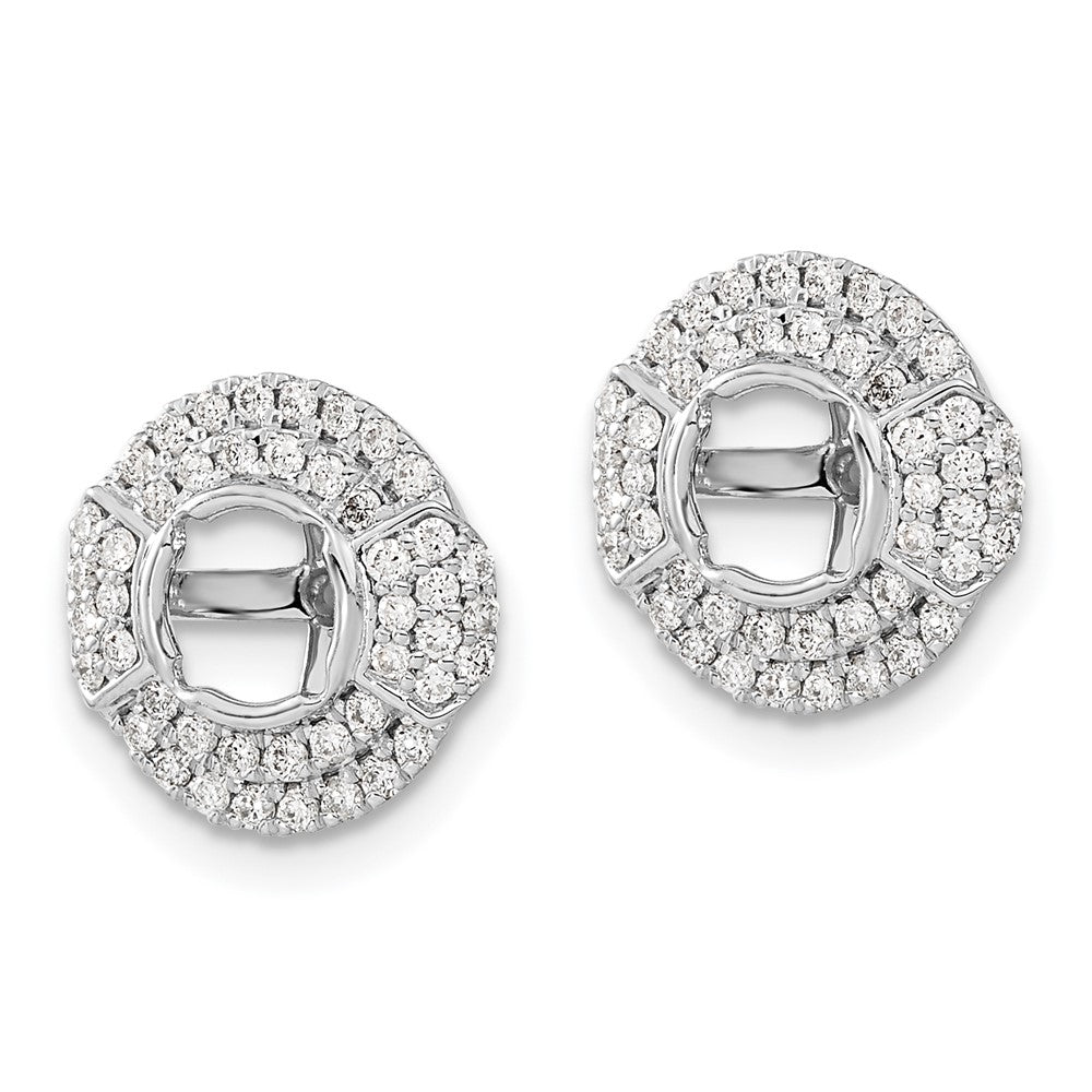 14K Weißgold Ohrring-Jacket mit 0,5 ct. im Labor gezüchteten Diamanten VS/SI+ G+ und 4,5 mm rundem Stein