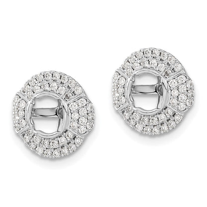 14K Weißgold Ohrring-Jacket mit 0,5 ct. im Labor gezüchteten Diamanten VS/SI+ G+ und 4,5 mm rundem Stein