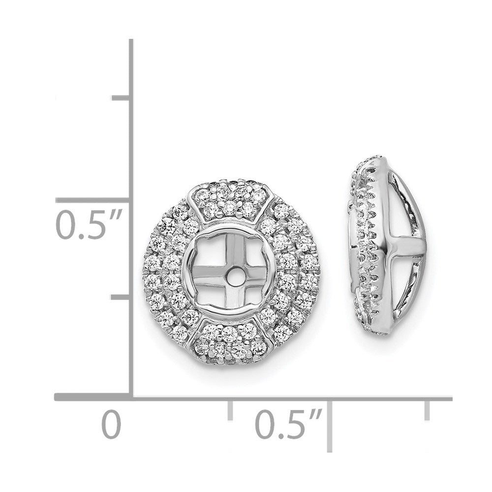 14K Weißgold Diamant Rund Ohrring Jacken