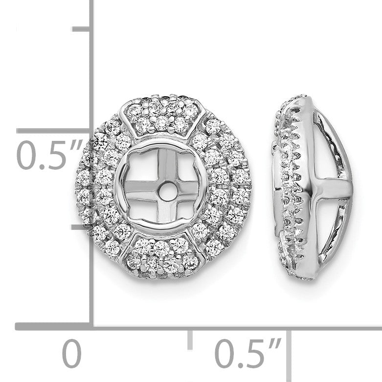 14K Weißgold Ohrring-Jacket mit 0,5 ct. im Labor gezüchteten Diamanten VS/SI+ G+ und 4,5 mm rundem Stein